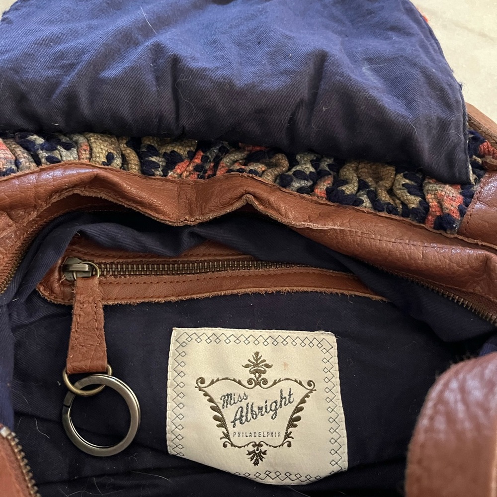 Miss Albright Floral Tapestry Bag - Blue and Red - Picture 4 of 6